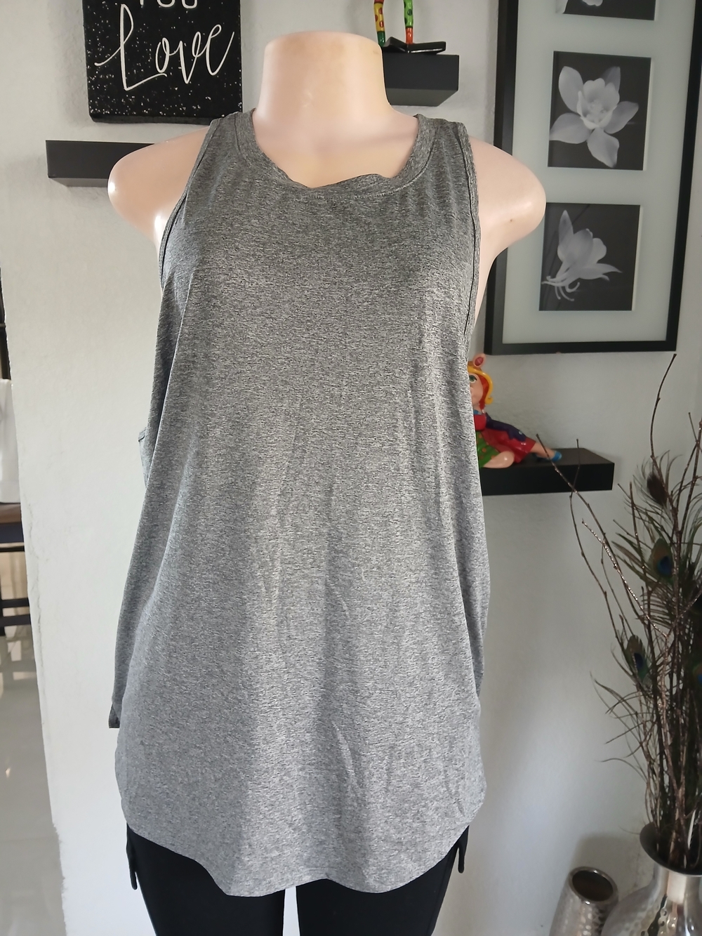 Women's Gray Racerback Tank Top - Everyday Essentials